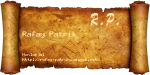 Rafay Patrik névjegykártya